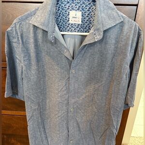 johnnie-O Chambray Blue Casual Button Down Shirt